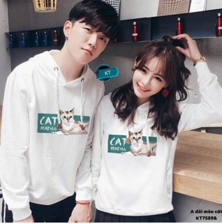 Áo đôi mèo cát có mũ -( 1 đôi gồm 2 áo)-KT