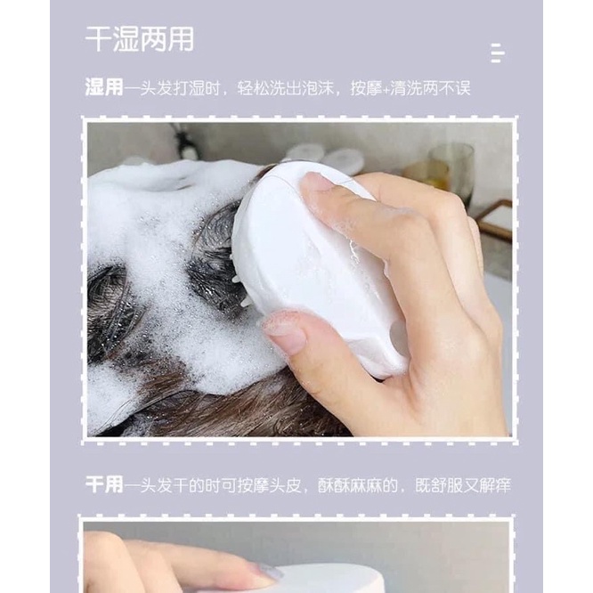 Lược gội đầu silicon Muji xuất Nhật matxa đầu giảm stress