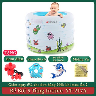 Bể Bơi 5 Tầng Tròn Kiểu Đứng BABY POOL Intime YT-217A Cho Bé Tập Bơi Tăng Cường Vận Động Cao Cấp Size Lớn - Kèm Phao Đỡ