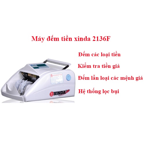 Máy đếm tiền XINDA 2136F- 1200 tờ/ phút LCD hiện đại bậc nhất - BH 12 tháng