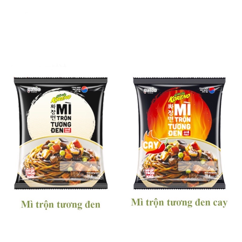 MÌ TRỘN TƯƠNG ĐEN KORENO 78g/Mì Hải Sản cay Koreno 100g/ Mì trộn xoài xanh tôm nõn Kokomi cực dai ngon lạ miệng