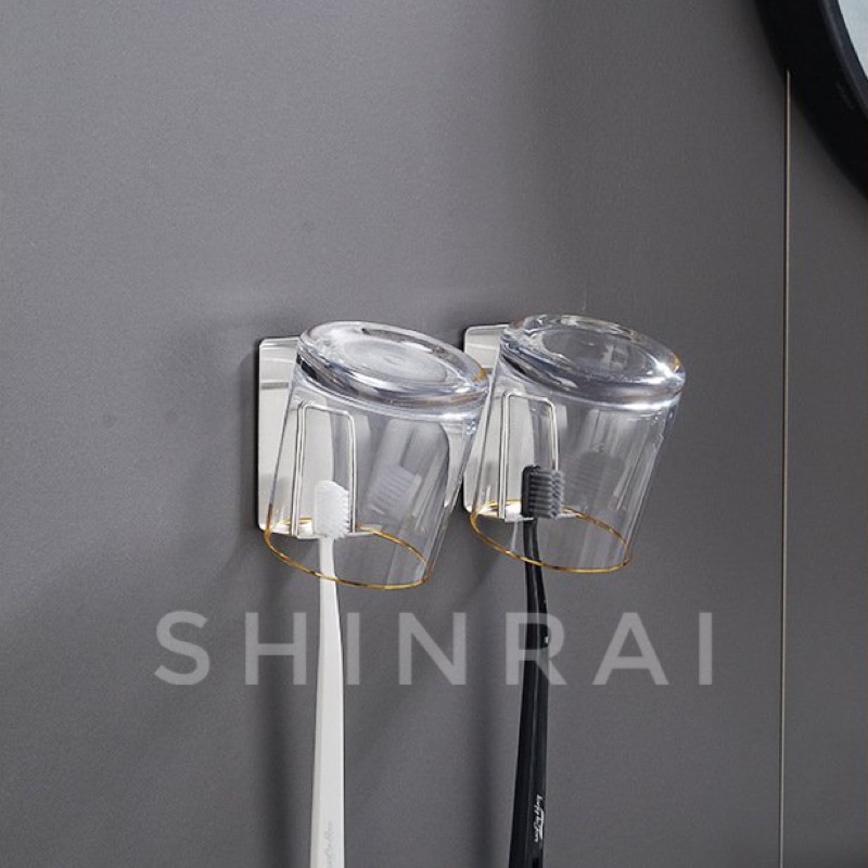Kệ Treo Bàn Chải Đánh Răng Kem Đánh Răng, Cốc Đánh Răng, Giá Treo Bàn Chải Kem Đánh Răng  Nhà Tắm Dán Tường INOX 304 KBC