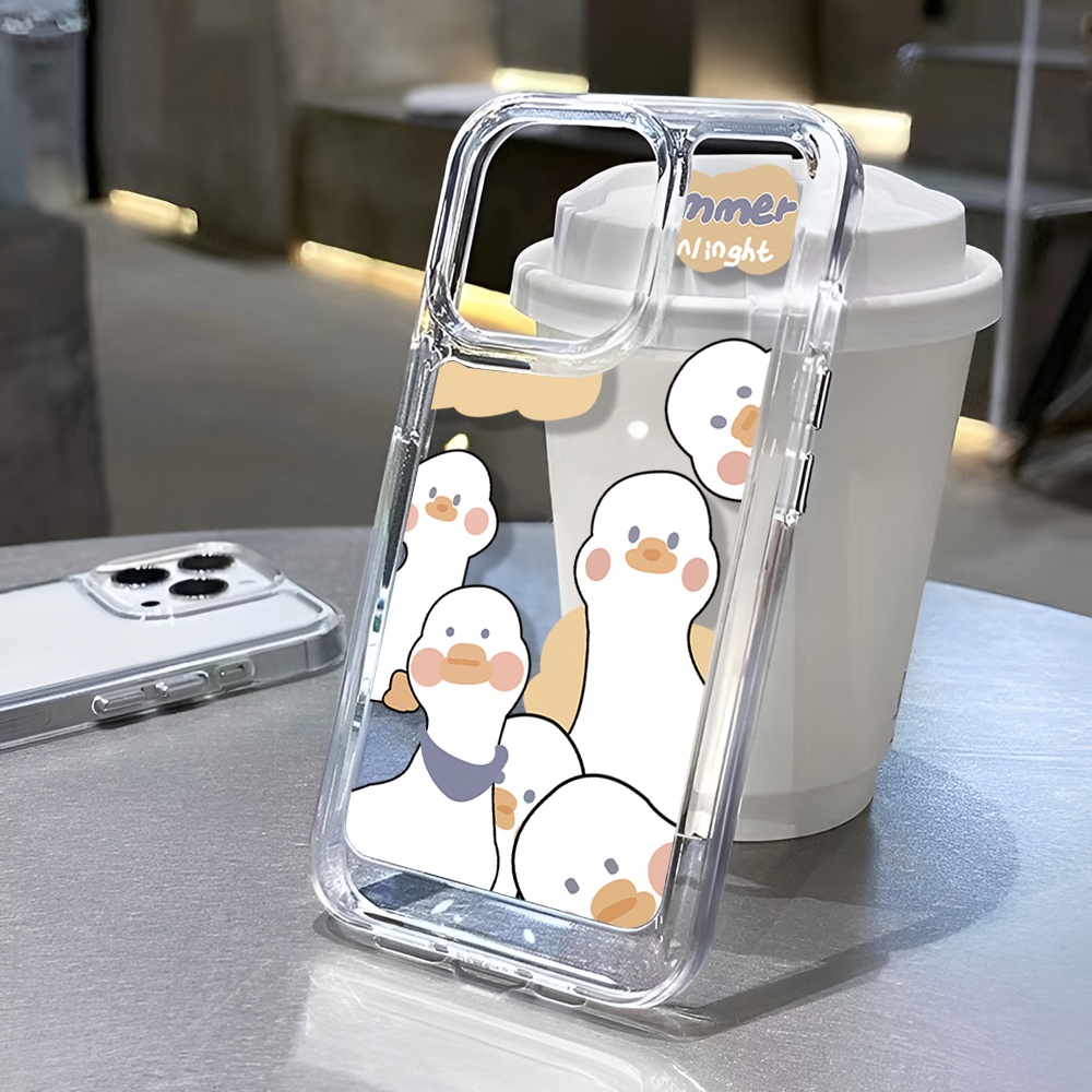 Ốp Điện Thoại Mềm Hình Vịt Xếp Chồng Không Gian Cho iphone 14 Pro Max 14 Plus 13 11 12 7Plus X XR XS Max 8 7 se2020