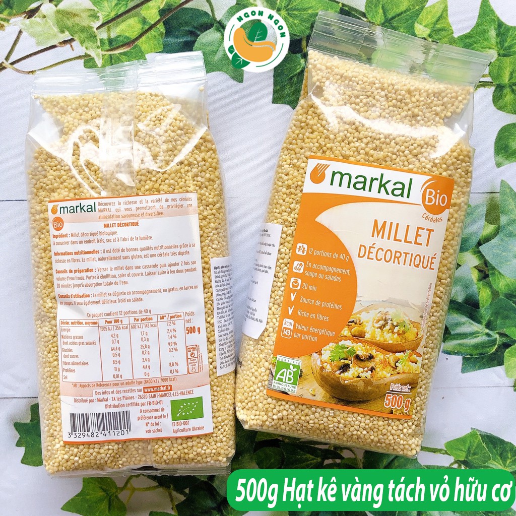 Hạt kê vàng hữu cơ đã tách vỏ Markal/Sottlestelle 500g
