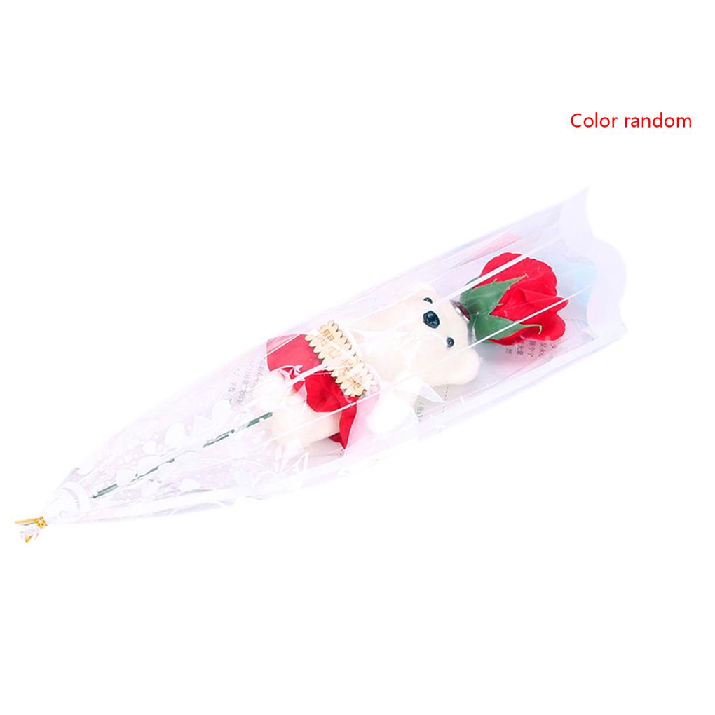 Bó Hoa Hồng Sáp Lãng Mạn Hình Gấu Hoạt Hình Quà Tặng Lễ Tình Nhân Mới