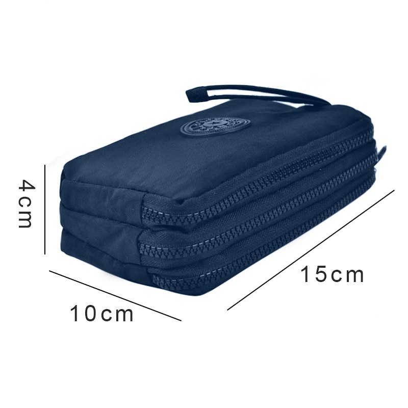 Ví đựng điện thoại/ đồ trang điểm bằng vải canvas 3 lớp tiện dụng cho nữ