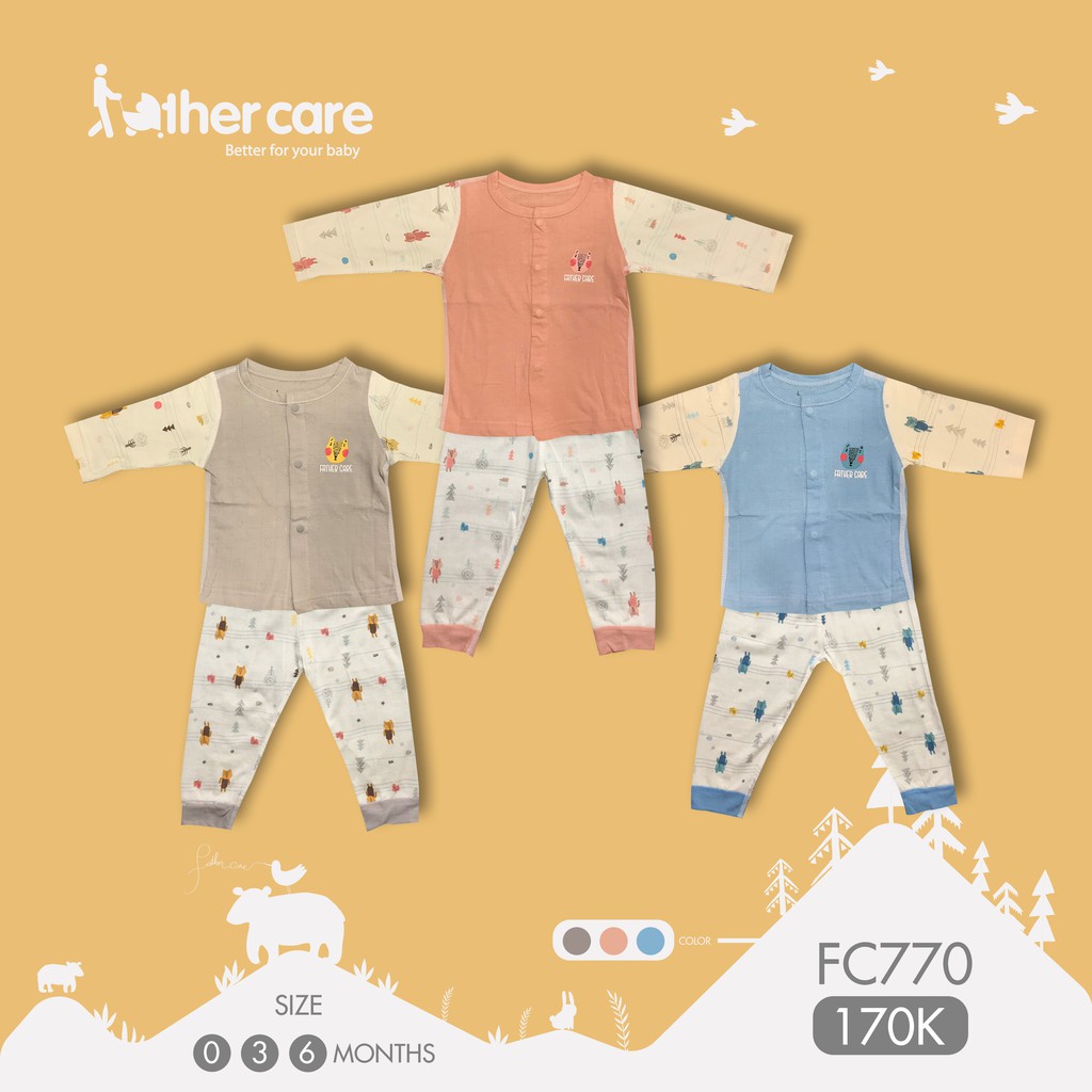 Bộ Quần Áo Trẻ em DT FatherCare Cài Giữa - Họa Tiết Báo (Trơn - Họa Tiết) FC770