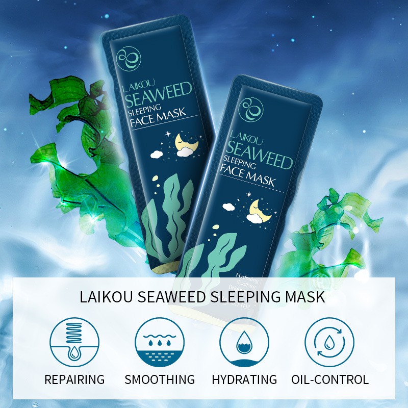 Mặt nạ ngủ LAIKOU tảo biển Seaweed Sleeping Face Mask gói 3g