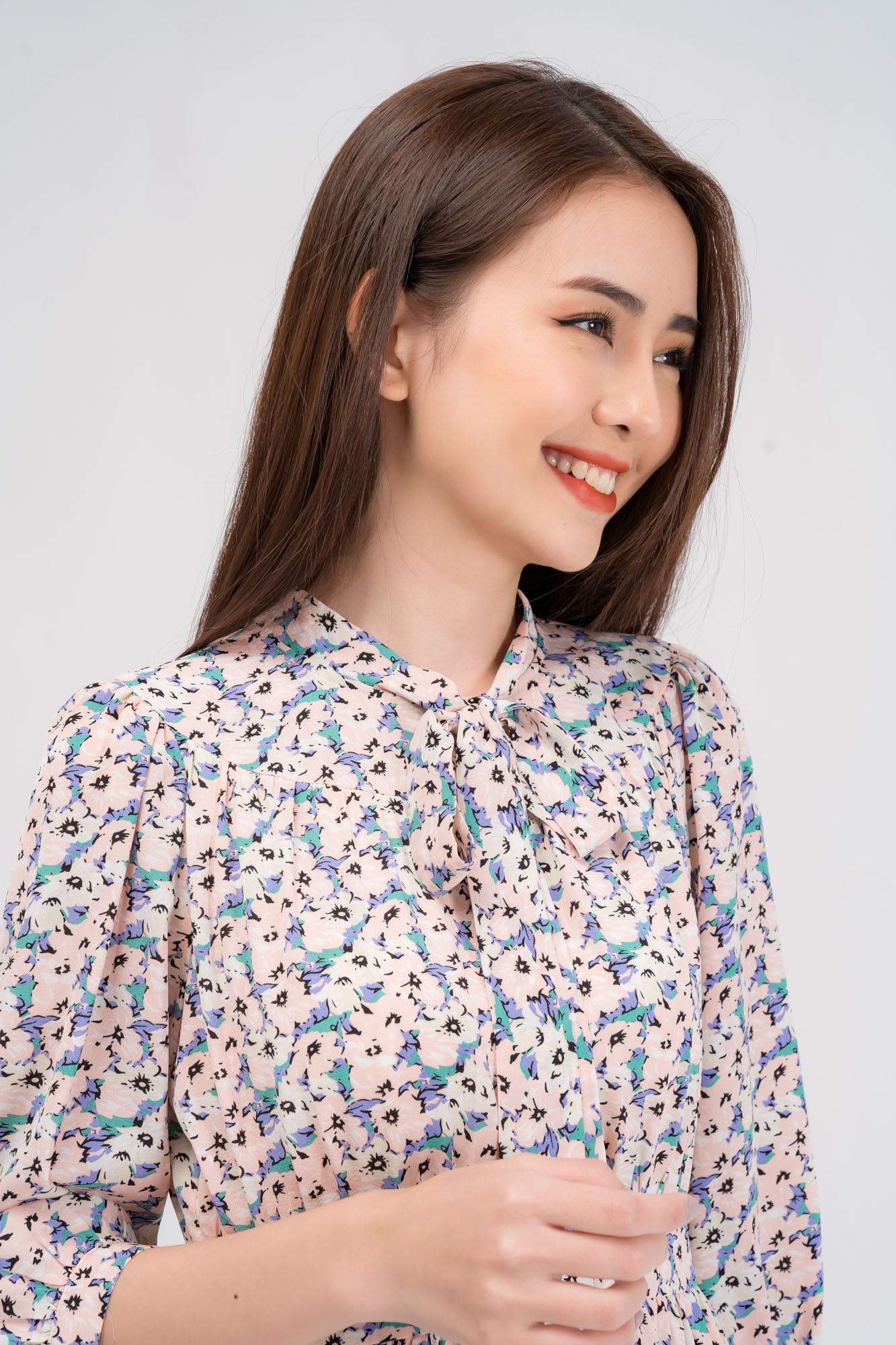 Đầm Yody Hoa Cổ Nơ Chân Xòe Nhún Điệu Đà Nữ Tính | BigBuy360 - bigbuy360.vn