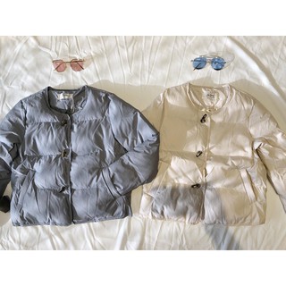 Áo khoác phao dáng bomber khuy móc nhựa giả gỗ A032