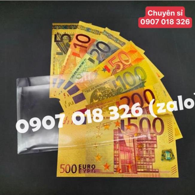 Trọn Bộ Tờ EURO Mạ Vàng Sang Chảnh Plastic 7 TỜ - Từ 5 - 500 EURO