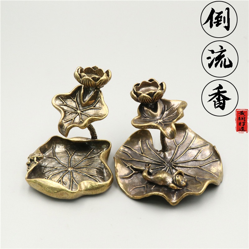 Thác khói trầm hương hình thác sen bằng đồng nguyên chất dùng đốt trầm nụ