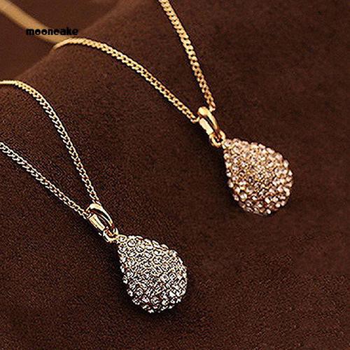 Dây chuyền dài đính đá mặt giọt nước thời trang