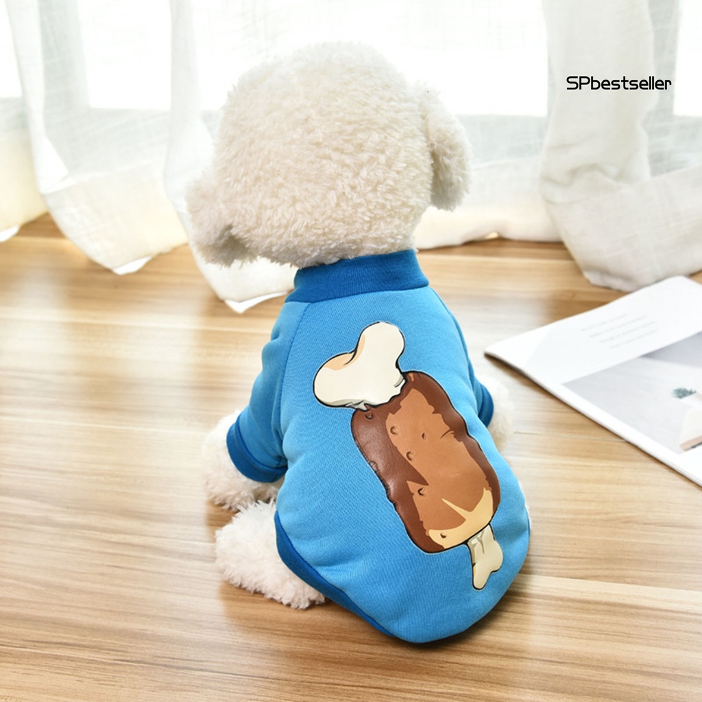 Áo thú cưng mềm mại in hình hoạt hình giữ ấm thời trang