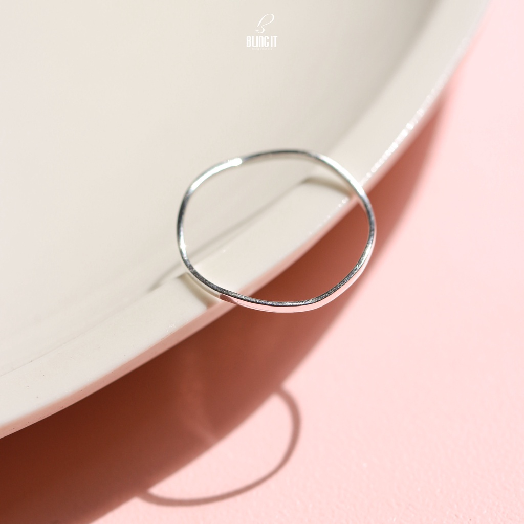 Nhẫn bạc 925 Bling It thiết kế trơn đơn giản unisex BIN342