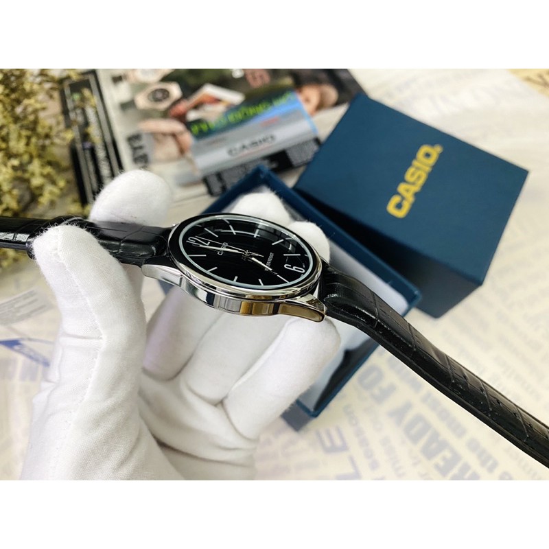 Đồng hồ nam dây da Casio chính hãng Anh Khuê MTP-V005L-1BUDF