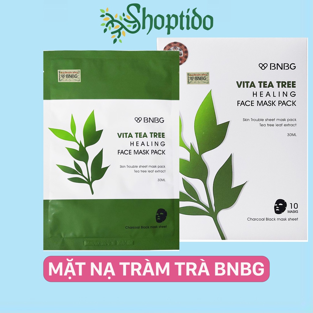 [Mã FMCGMALL -8% đơn 250k] Mặt nạ tràm trà BNBG Vita Tea Tree Healing Face Mask Pack 30ml NCC Shoptido