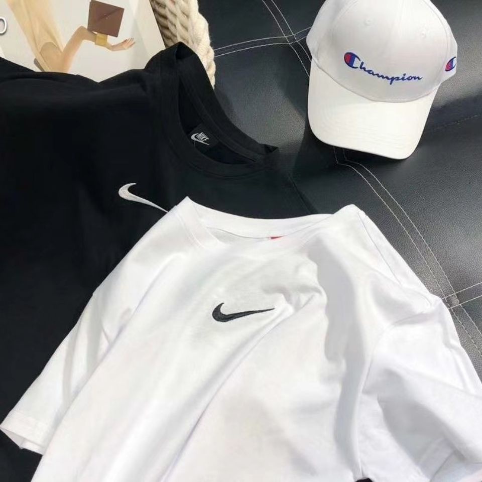 Hàng Có Sẵn Áo Thun cotton mne Thêu Họa Tiết Thời Trang unisex size Lớn / Cặp Đôi / plus