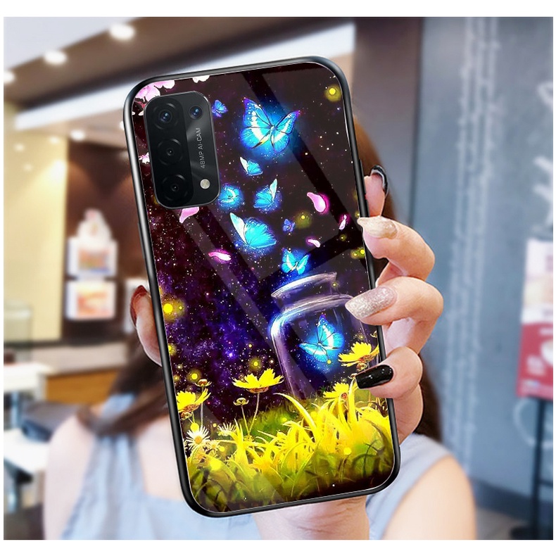 Ốp Lưng OPPO A74,OPPO A74 5G, A95, A54 5G mặt kính cường lực cao cấp