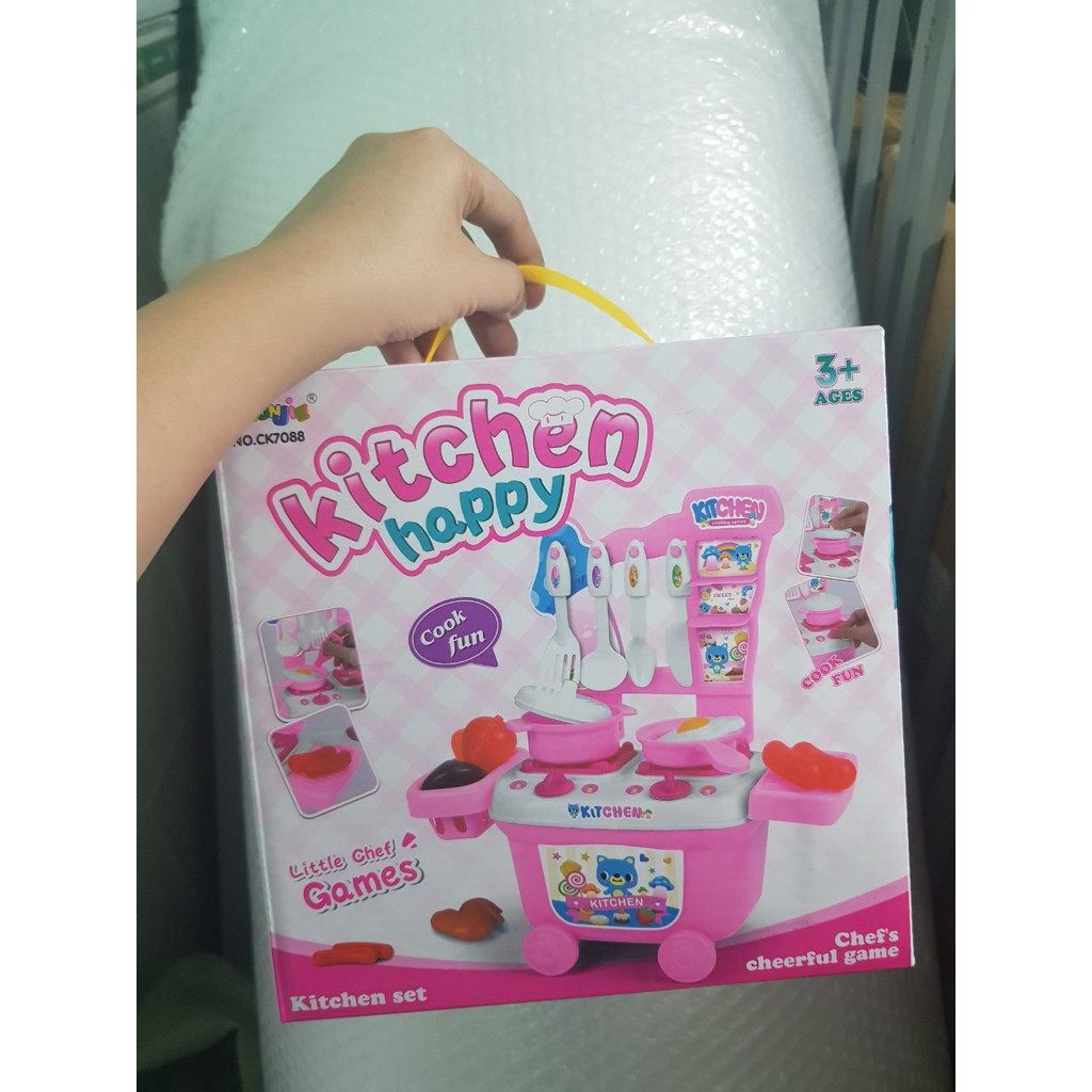 Đồ chơi nhà bếp nấu ăn kitchen happy cho bé trải nghiệm làm đầu bếp quà tặng cho bé trẻ em