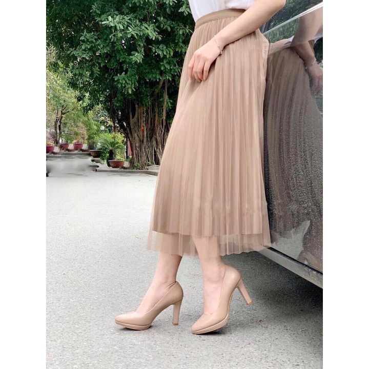 Giầy Cao Gót Nữ -Hai Đế -Da Thật -Cao 8cm VNXK