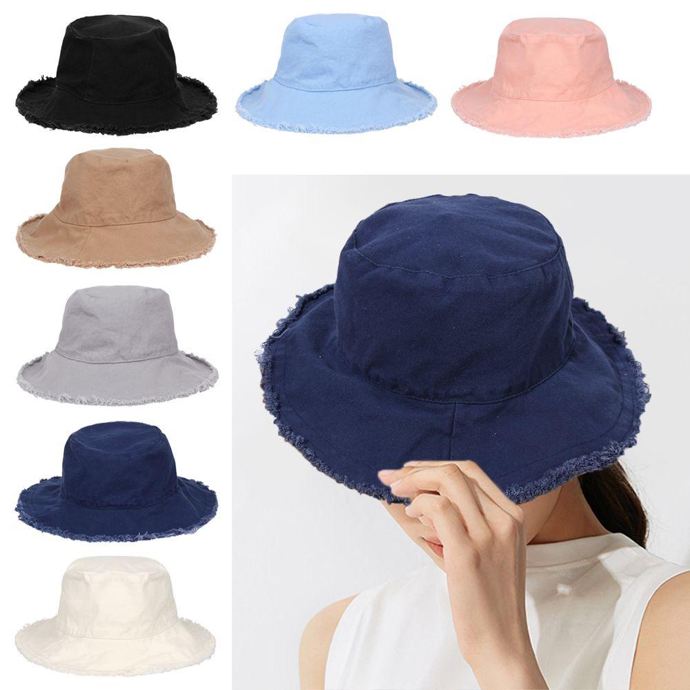 Nón Bucket Chất Liệu Cotton Phong Cách Harajuku Thời Trang Mùa Hè
