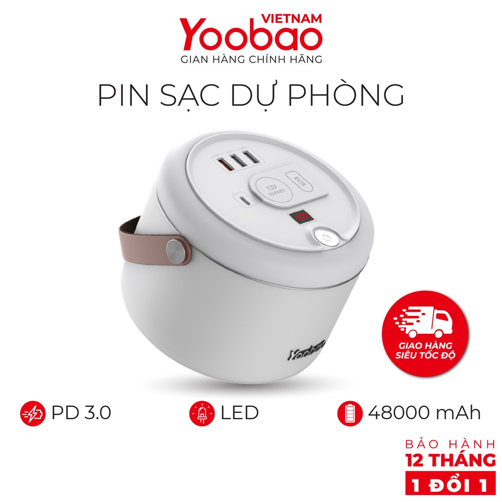 Trạm sạc dự phòng 48000mAh Yoobao 150C - Kích nổ ắc quy ô tô - Sạc PD3.0 - Hàng chính hãng - Bảo hành 12 tháng 1 đổi 1