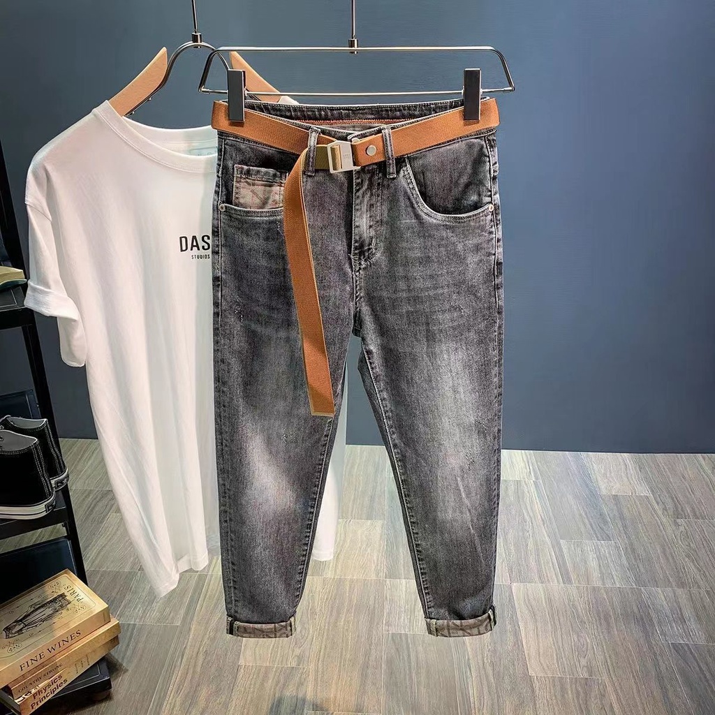 Quần Jean skinny Jean Màu Xám Khói Thời Trang Xuân Hè Phong Cách Hàn Quốc Mới 2022 Cho Nam
