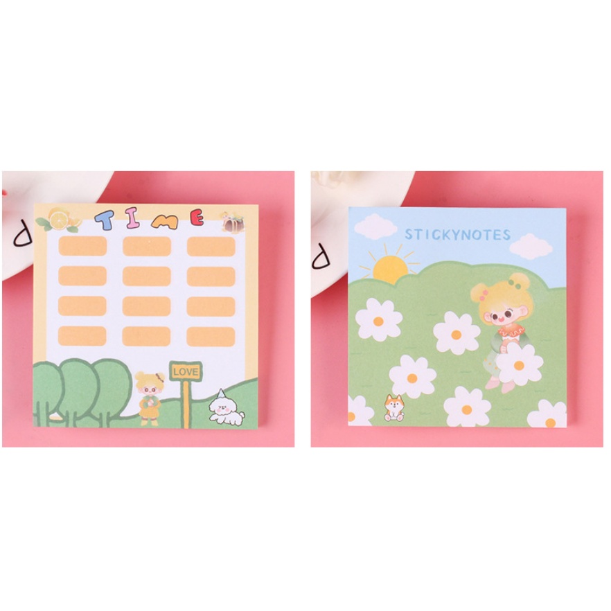 Giấy note ghi chú cute nhiều hình, tập giấy ghi chú 100 tờ kích thước 8x8cm