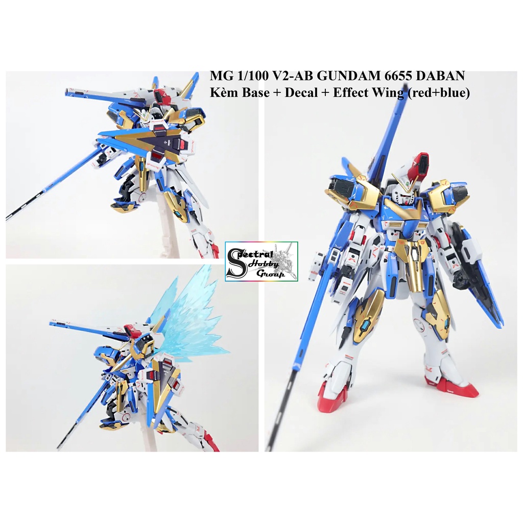 Mô hình lắp ráp MG 1/100 Victory 2 Assault Buster V2 AB Gundam V2AB 6655 daban (kèm decal + Base + Wing Effect)
