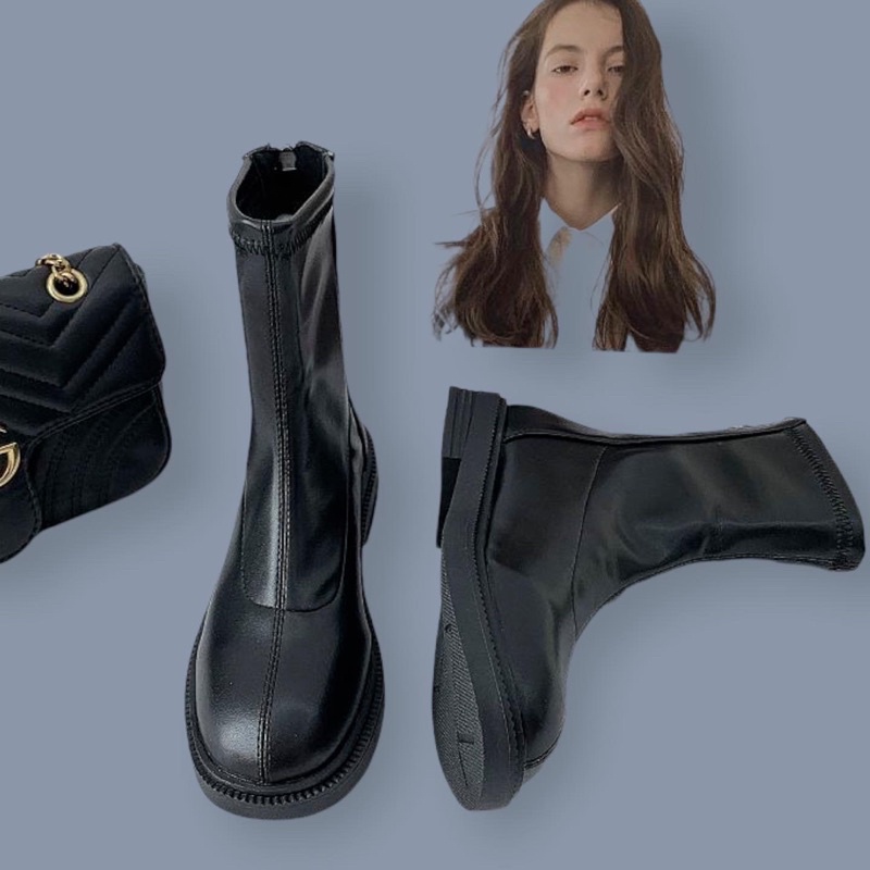 boot đen bệt / Bốt trắng mũi nhọn 🎉 style boho 🧸 ảnh thật ➡️ phom cực chơi | BigBuy360 - bigbuy360.vn