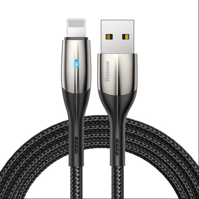 Cáp sạc iphone báo đèn 1m-2m,dây sạc lighning baseus chống gẫy,đứt bọc dù chính hãng