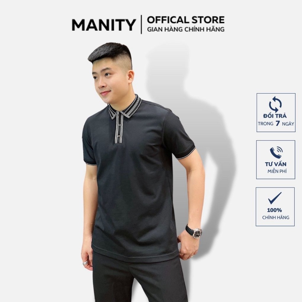 Áo Polo nam vải cá sấu cao cấp, áo thun nam cổ bẻ phối cổ 2 màu sang trọng MANITY - PLM001 - Hàng mới về