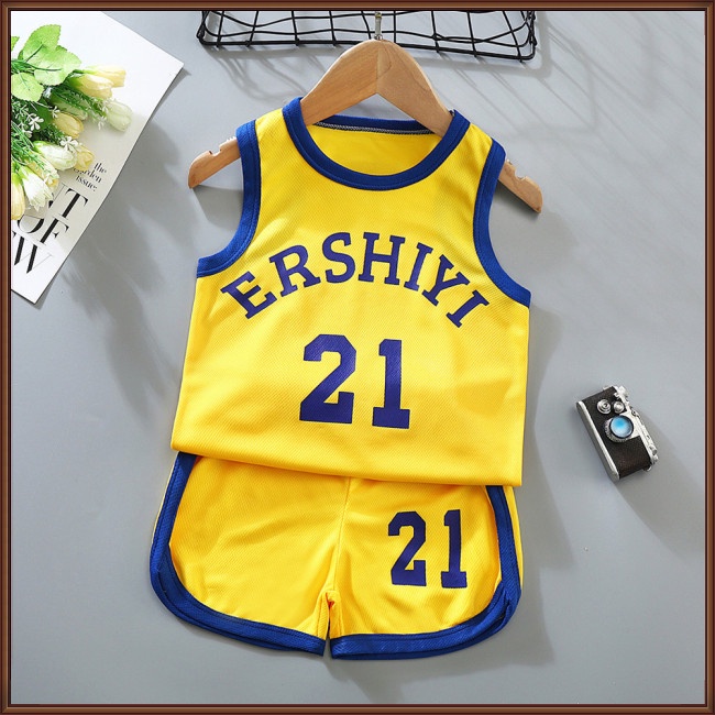 Bộ Đồ Thể Thao 2 Món Áo Sát Nách Phối Quần Thoáng Khí Nhanh Khô Cho Bé 5-9 Tuổi