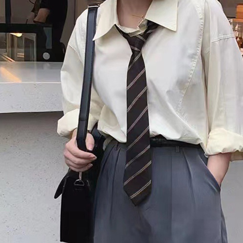Youyo Cà Vạt Đồng Phục Học Sinh Dáng Ôm Dài Thắt Nút Miễn Phí Cho Nam