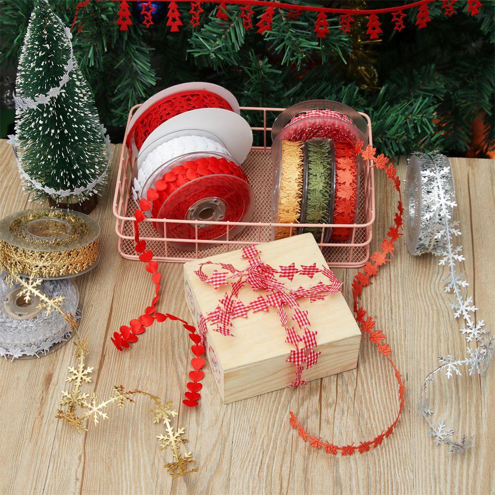 Dây Ruy Băng Họa Tiết Hoa Tuyết / Ngôi Sao / Trái Tim Dùng Trang Trí Giá