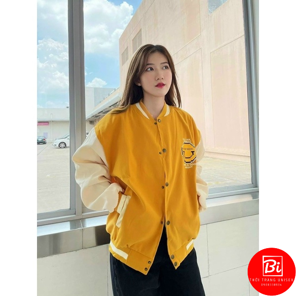 Áo Khoác Bóng Chày Phom Rộng Unisex_Chất Da Lộn 2 Lớp_Lót Vải Dù Loại 1 Mát Mịn_Bo Len Dệt Kim Cao Cấp_AK55