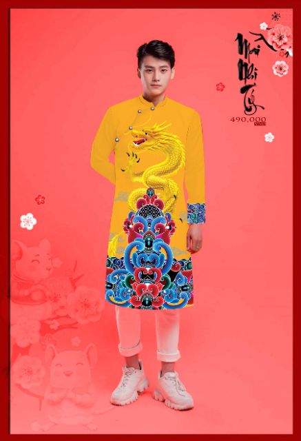 Áo dài nam rồng mạnh mẽ