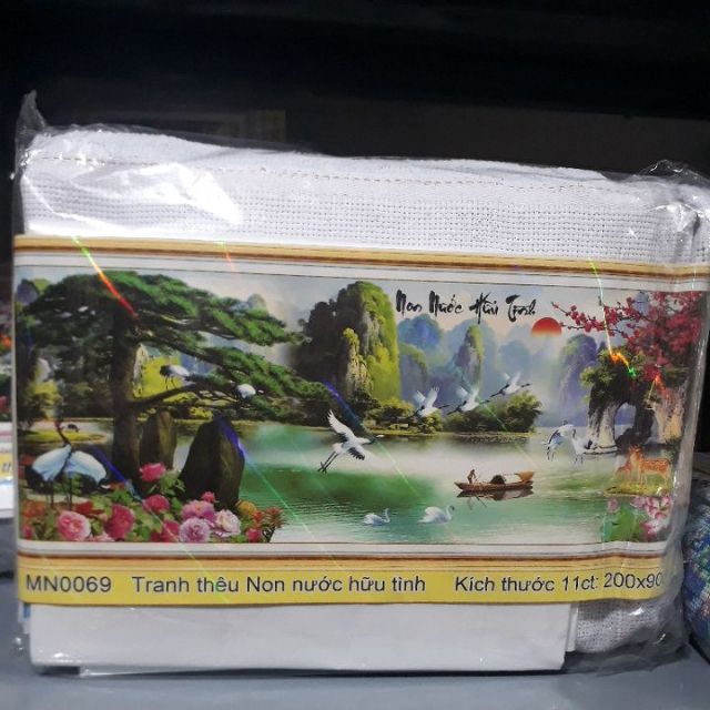 Tranh thêu kín phong cảnh non nước hữu tình mn0068( 120x65). Mn0069(200×90)