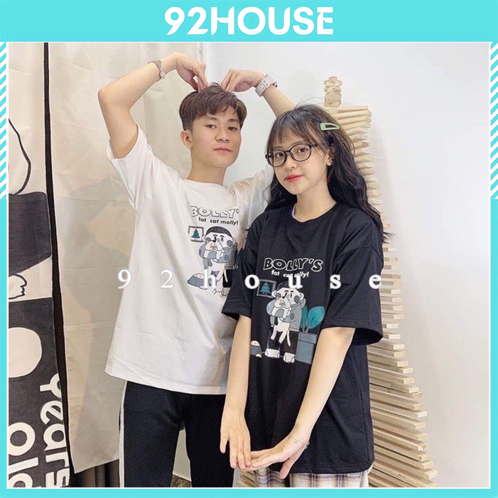 Áo thun unisex in hình cậu bé hạnh phúc form rộng tay lỡ freesize