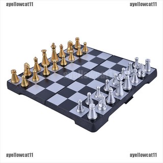 Bộ Bàn Cờ Vua Nam Châm Màu Vàng / Bạc Dành Cho Trẻ Em Và Người Lớn