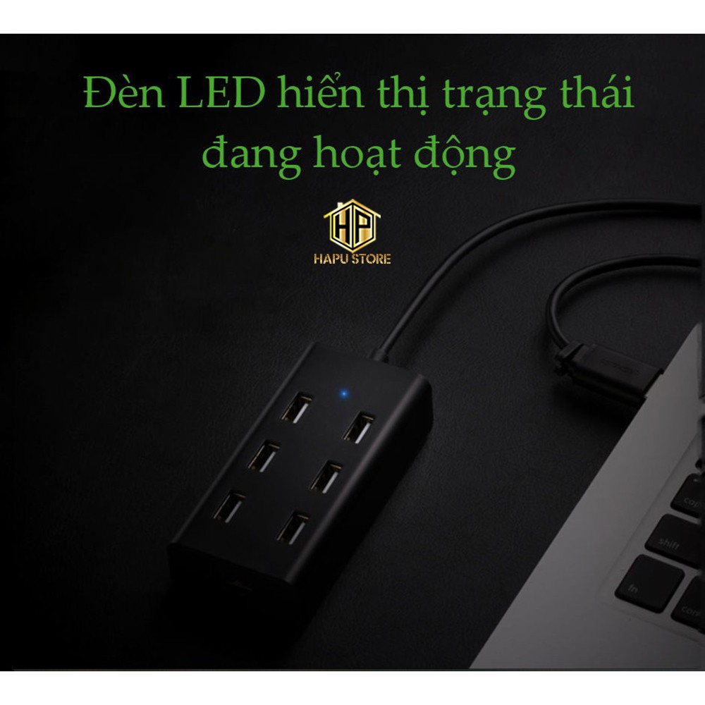 Hub USB 7 Cổng Ugreen 30374 chuẩn USB 2.0 cao cấp - Hapustore