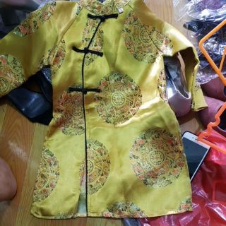 Áo dài cách tân siêu đẹp cho bé trai chat liệu gấm lên fom  chuẩn cho bé điện tết cực yêutanwg bé 1 bộ gile vest đi kèm