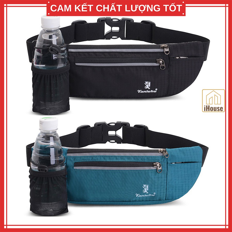 Túi đeo hông chạy bộ nam nữ có đựng chai nước, túi đeo chéo bụng/bao tử/thắt lưng đa năng đi leo núi