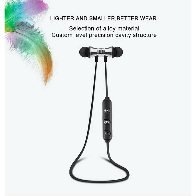 Tai nghe nhét tai nam châm có kết nối không dây bluetooth 4.2 và tích hợp micro tiện dụng | BigBuy360 - bigbuy360.vn