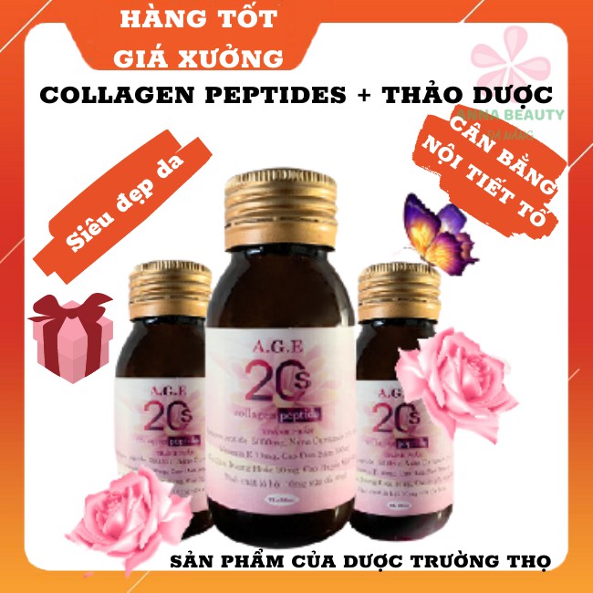 Collagen Peptide AGE 20s Dạng Nước Thủy Phân Căng Da Cân Bằng Nội Tiết Tố Tăng Cường Sinh Lý Giảm Mụn Mờ Thâm Căng Da