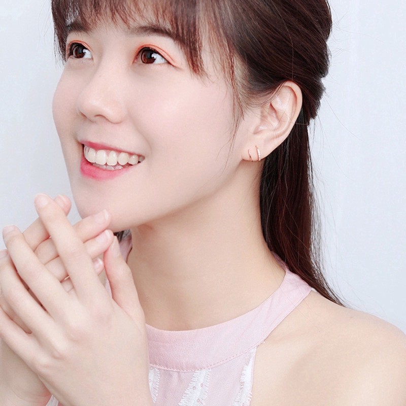 Bông tai Xoắn đính đá kiểu dáng hiện đại đơn giản - Mely 1522