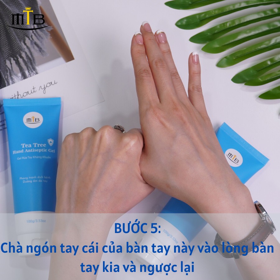 Gel Rửa Tay Khô Kháng Khuẩn Không Cần Nước Tea Tree - Gel rửa tay có chứa cồn, diệt khuẩn, phòng chống dịch bệnh