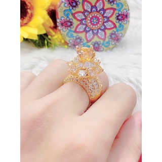 Nhẫn nữ mạ vàng 18 cao cấp đính xoàn mẫu mới cực đẹp