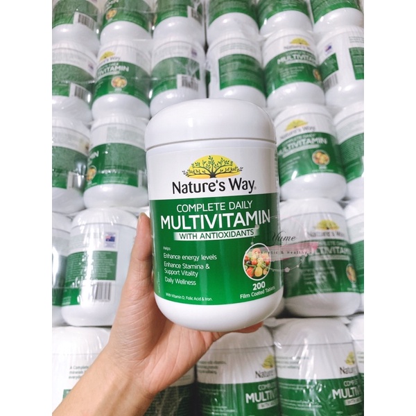 [Hàng có sẵn + bill]Vitamin tổng hợp Multivitamin Nature’s Way 200 viên